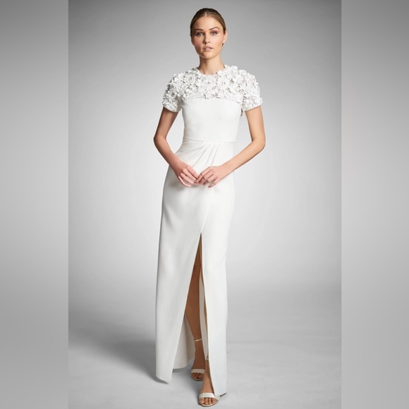 Sachin & Babi Marist Embellished Lace Column Gown - Picture 2 of 15